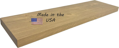 Joel's Antiques 42 Inch Wooden Floating Shelves for Wall - 42x12x2 in - Made of Natural Wood - Long Heavy Duty Rustic Wall Shelves for Bedroom - Perfect for Living Room, Kitchen - Natural