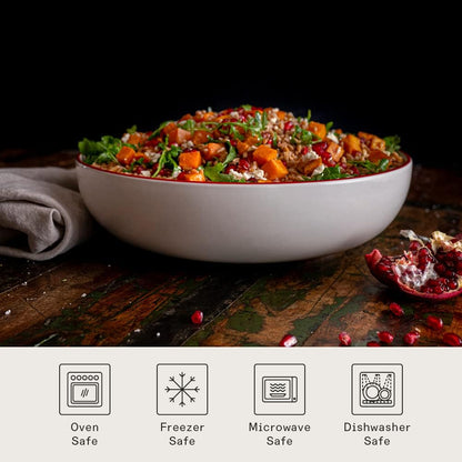 Made In Cookware - Serving Bowl - White With Red Rim - Porcelain England