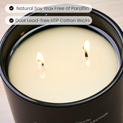M&SENSE Natural Soy Candle| Leather Night | 16.6 oz, 95H Burn | Minimalist Scented Candle for Relaxation, Gifting, Home Décor | for Bedroom, Office, Party Large