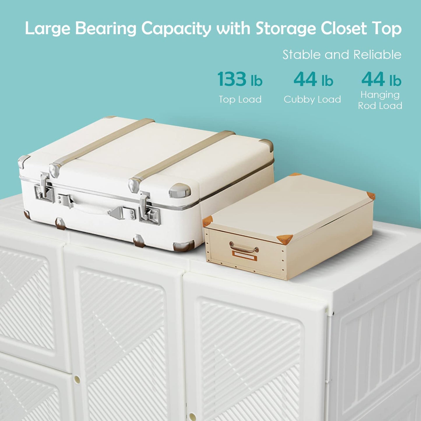 Tangkula Portable Closet Wardrobe, Foldable Clothes Organizer with Cubby Storage, Hanging Rods