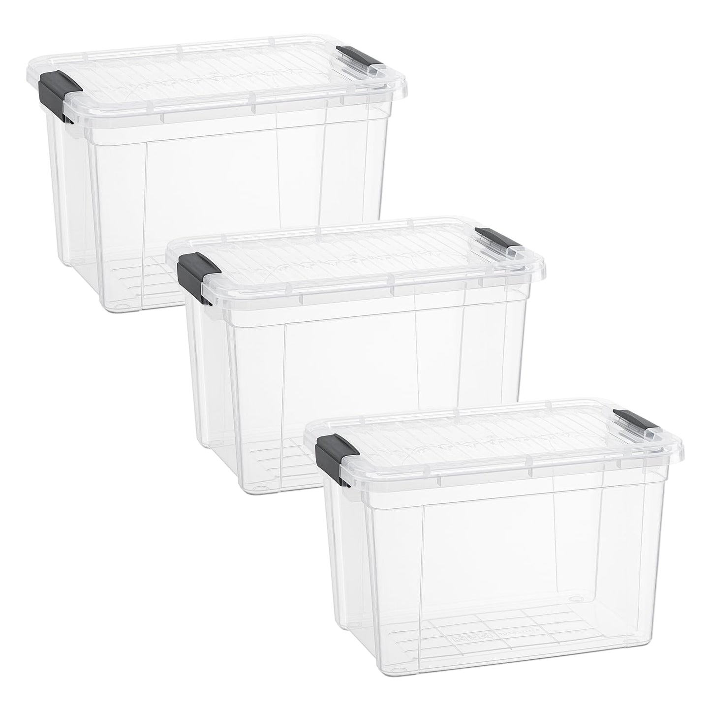 Superio Clear Storage Boxes with Lids, 8.75 Quart Plastic Container Bins for Organizing, Stackable