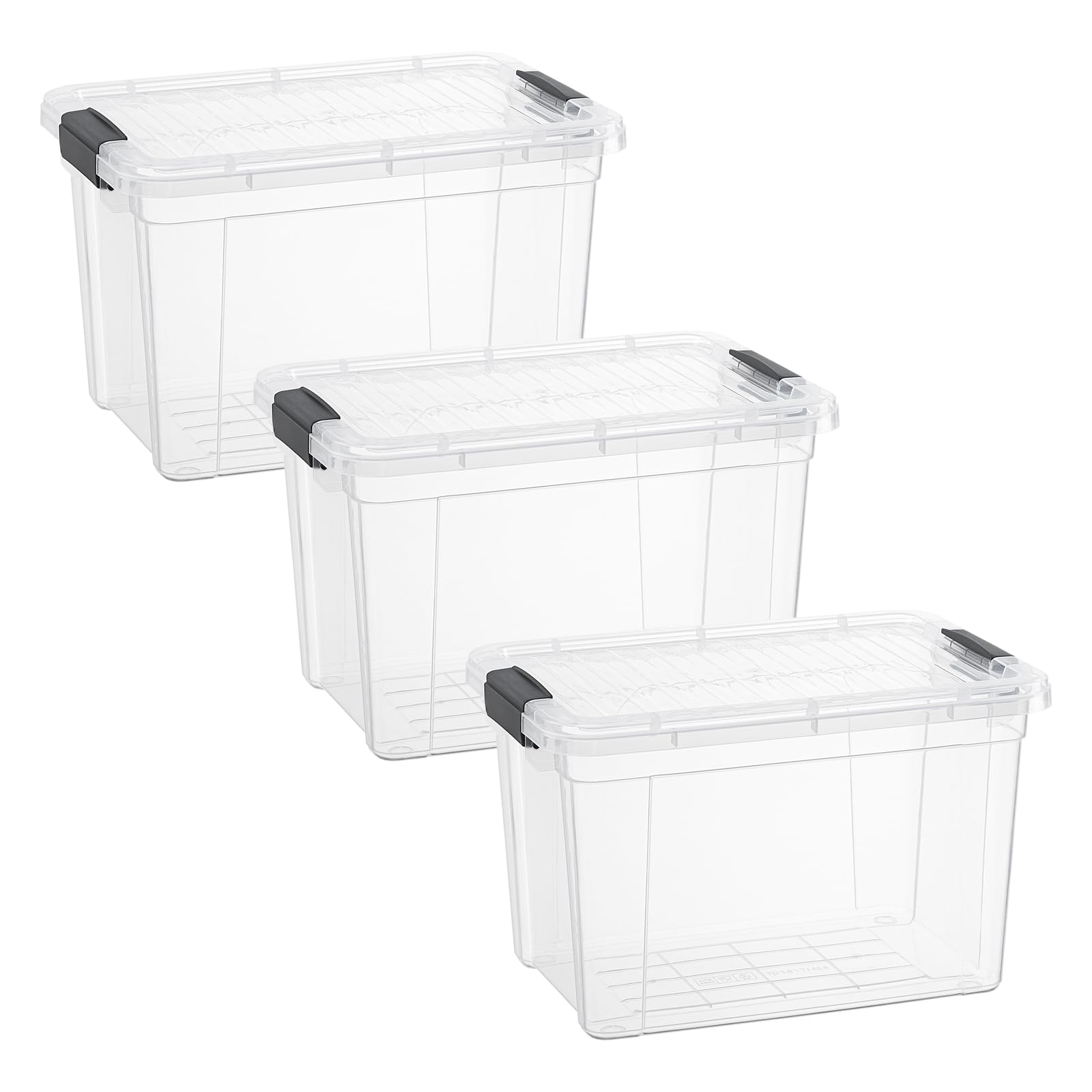 Superio Clear Storage Boxes with Lids, 8.75 Quart Plastic Container Bins for Organizing, Stackable