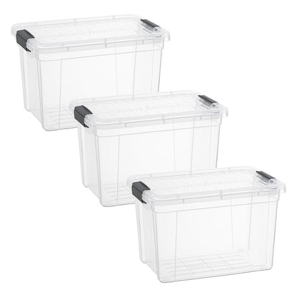 Superio Clear Storage Boxes with Lids, 8.75 Quart Plastic Container Bins for Organizing, Stackable