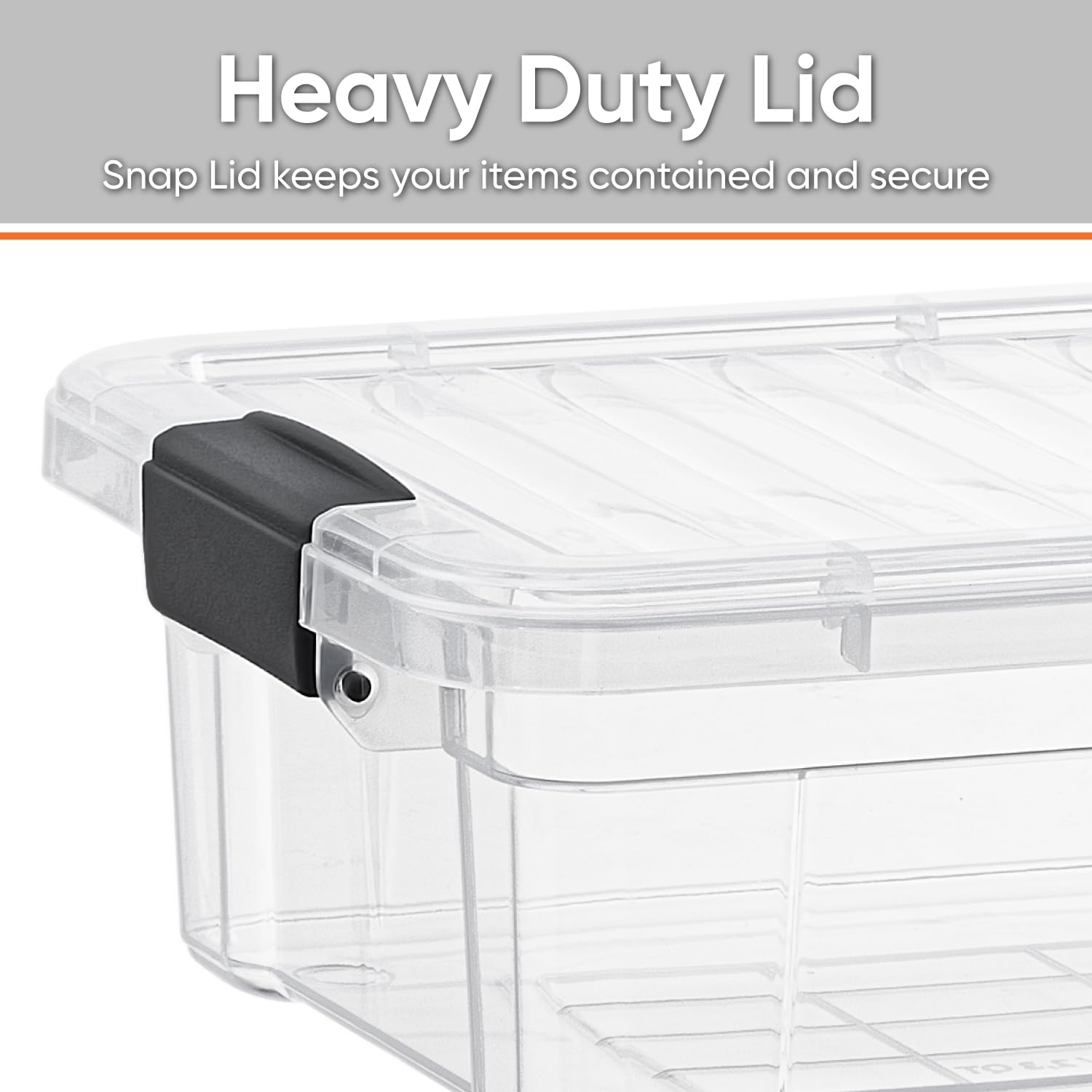 Superio Clear Plastic Storage Bins with Lid, 4.5 Quart Box, Organizing Containers, Stackable