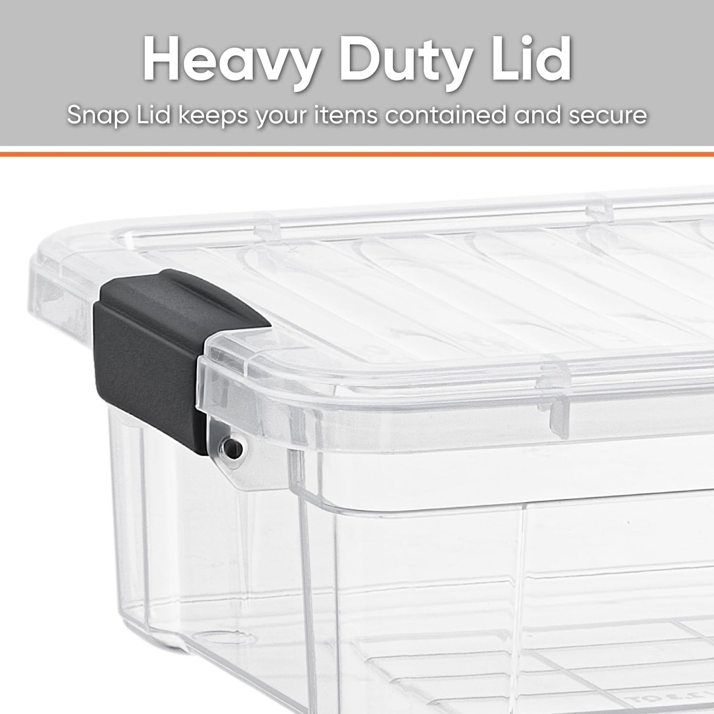 Superio Clear Storage Boxes with Lids, 4.5 Quart Plastic Container Bins for Organizing, Stackable