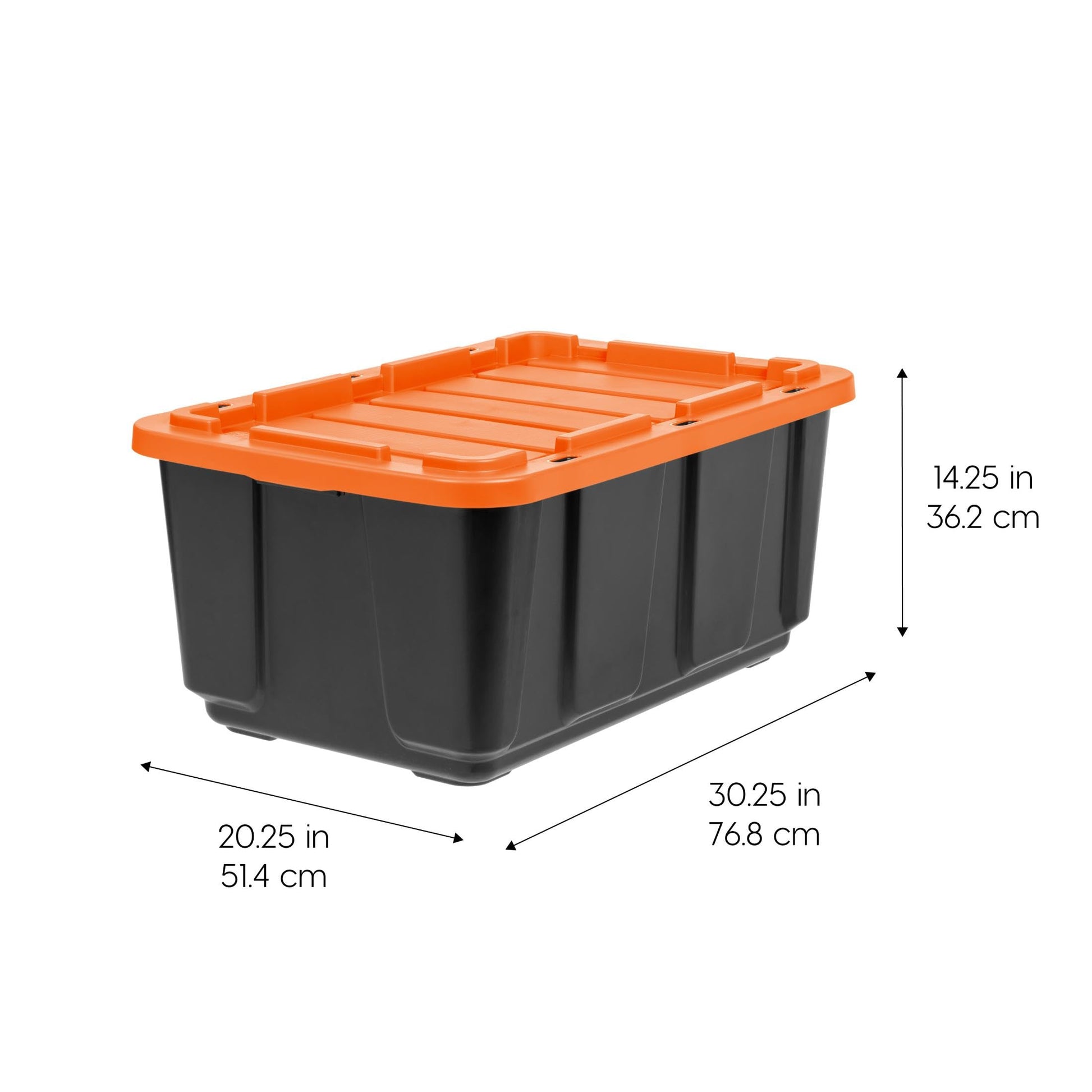 IRIS USA 3-Pack 27 Gal Heavy Duty Storage Tote Bins with Lids, Orange
