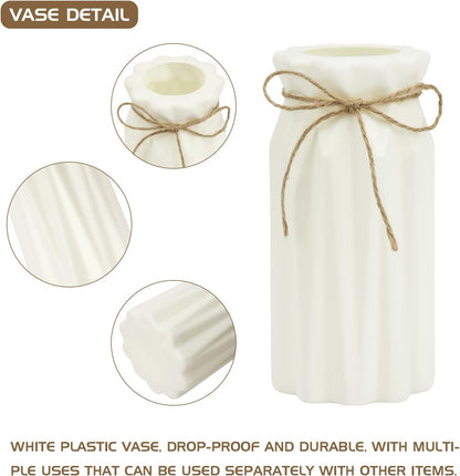 27pcs Colorful Artificial Flowers Tulips, Tulips with 1pc Plastic Vase, Fake Flowers Real Touch Flower 13.9", Christmas, Mother's Day, Easter, Valentine's Day, Family Kitchen, Wedding Decorations