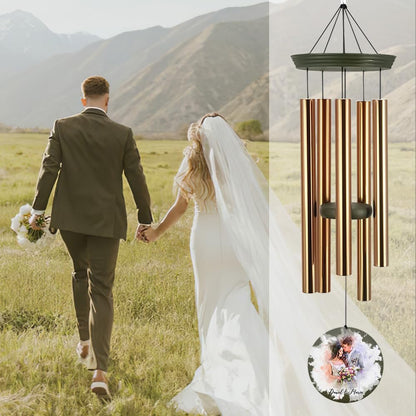 ASTARIN Personalized 20th 50th Anniversary Wind Chime, Happy Anniversary Wedding Valentine's Day Gift for Wife Husband Men Women Sister, Golden Anniversary Keepsake Decorations for Parents Couples