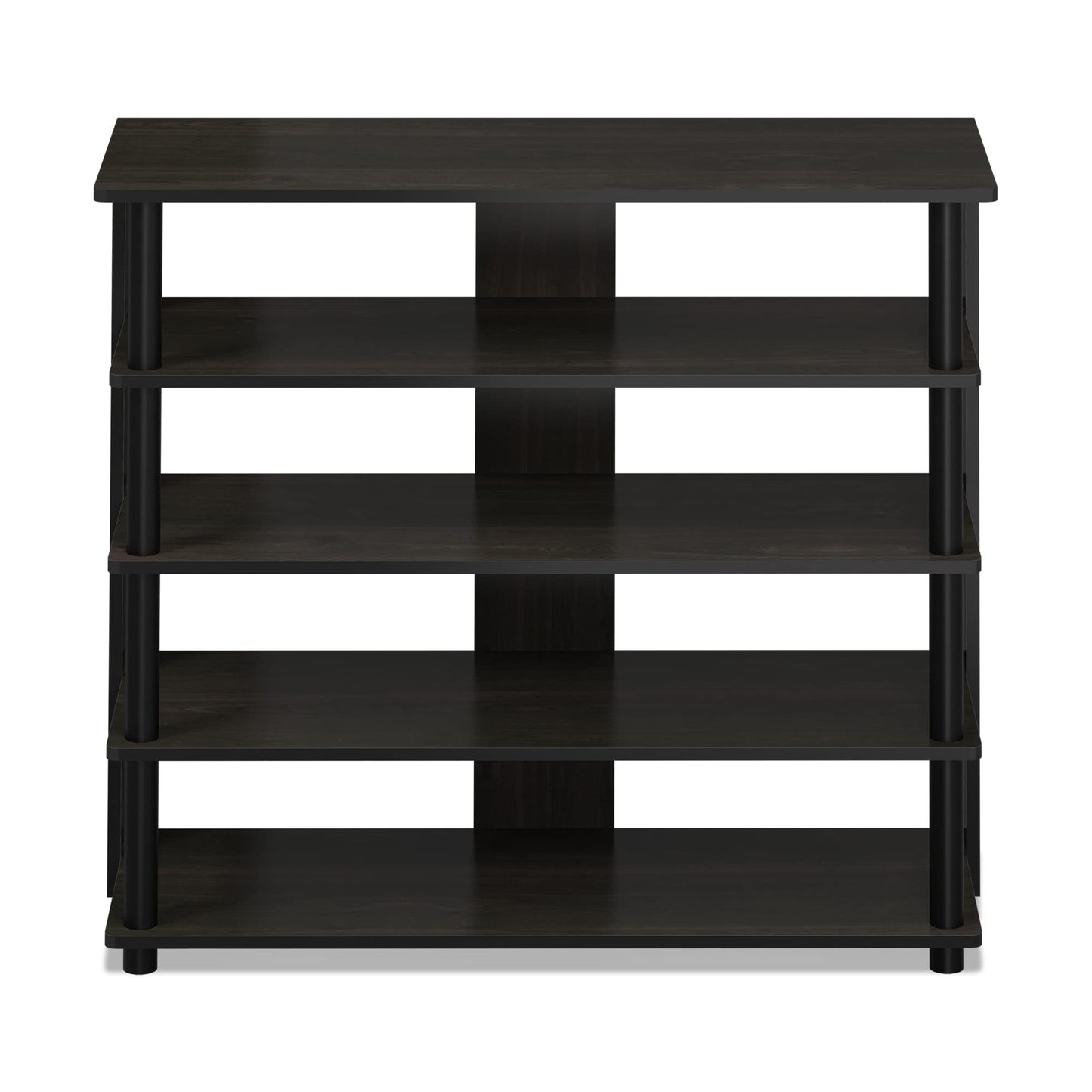 Furinno Turn-N-Tube 5 Tier Wide Shoe Rack, Espresso/Black 32 Inch