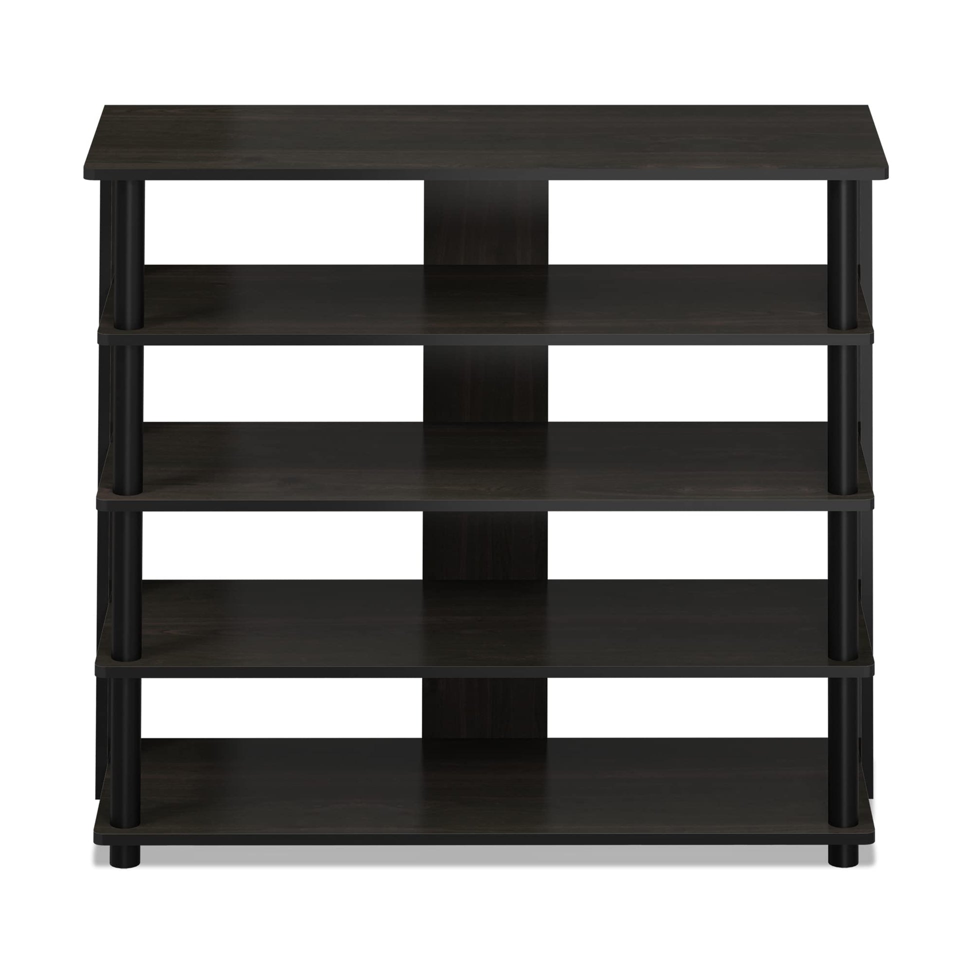 Furinno Turn-N-Tube 5 Tier Wide Shoe Rack, Espresso/Black 32 Inch