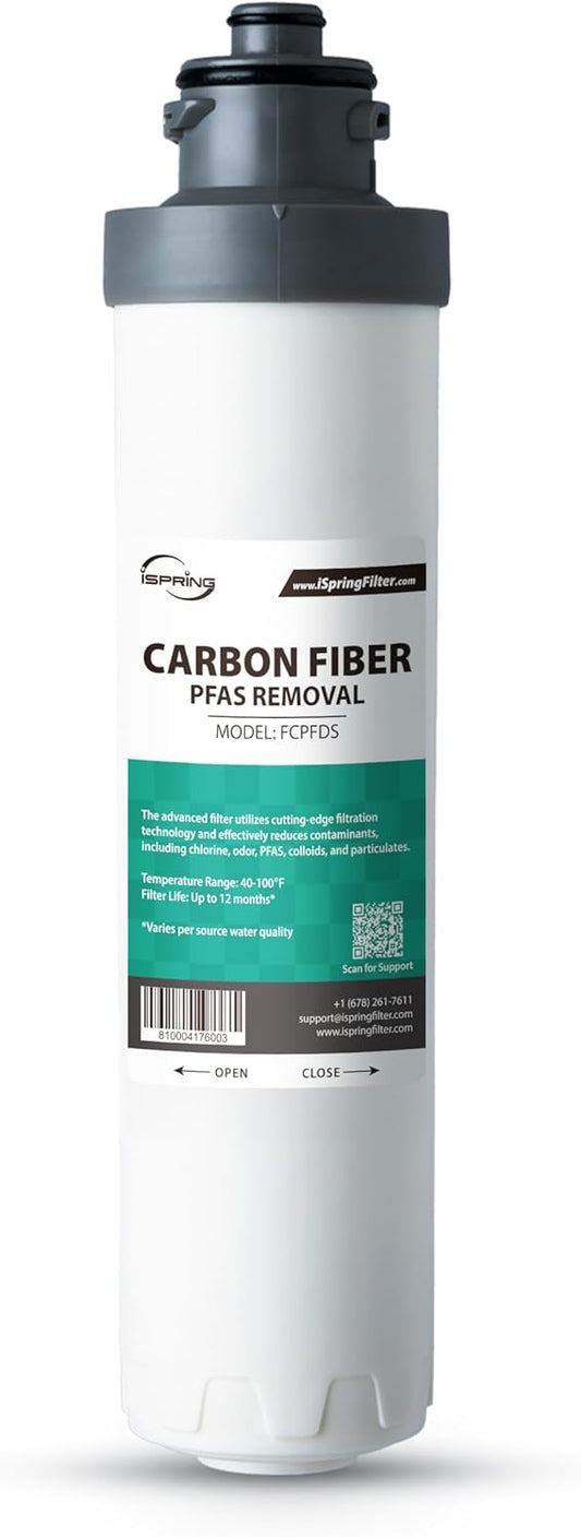 iSpring SGS-Tested PFAS Removal Carbon Block Replacement Water Filter Cartridge FCPFDS for DS4