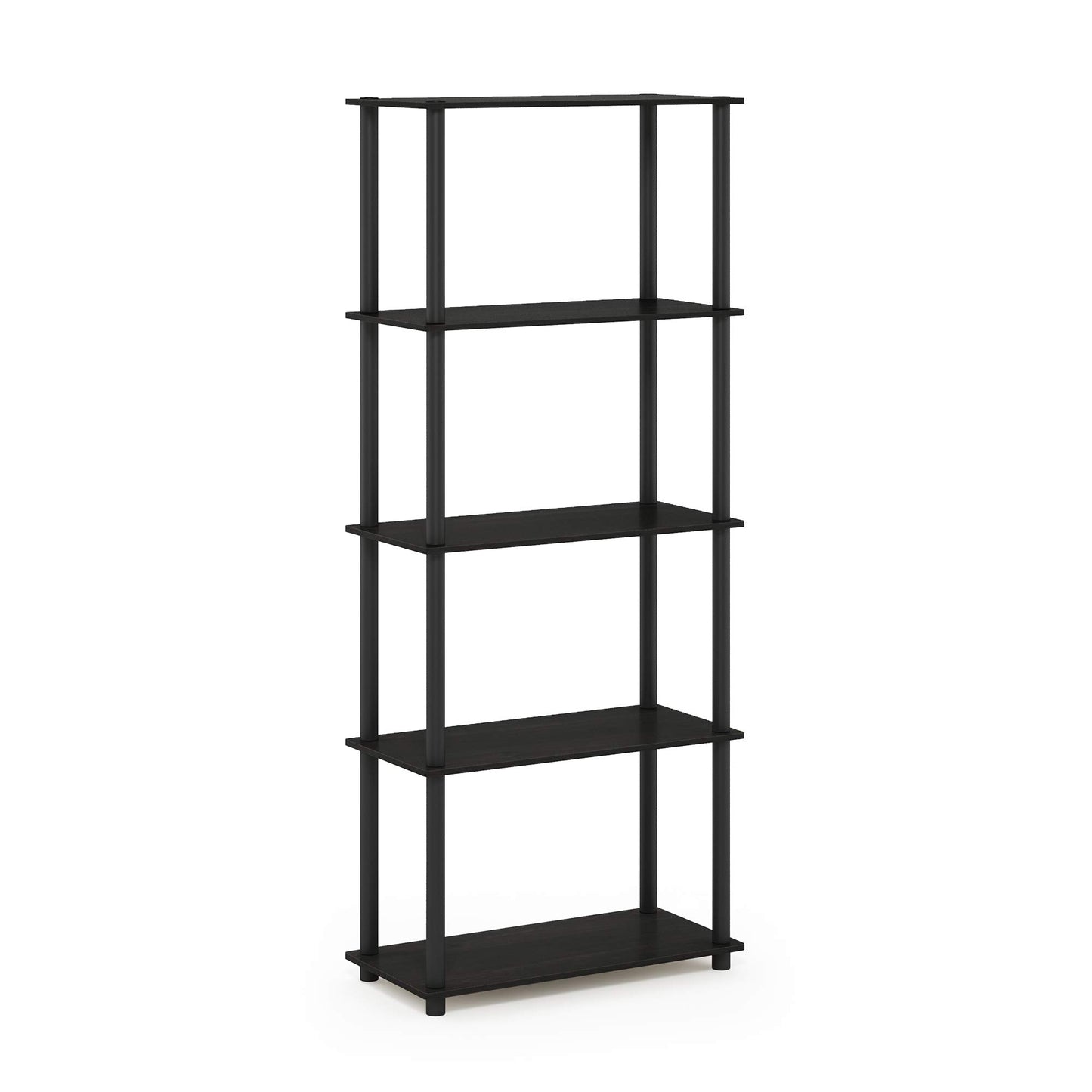 Furinno TURN-N-TUBE Storage Shelves, 5-Tier Book Shelf, Corner Shelf, Toolless Open Shelves, for