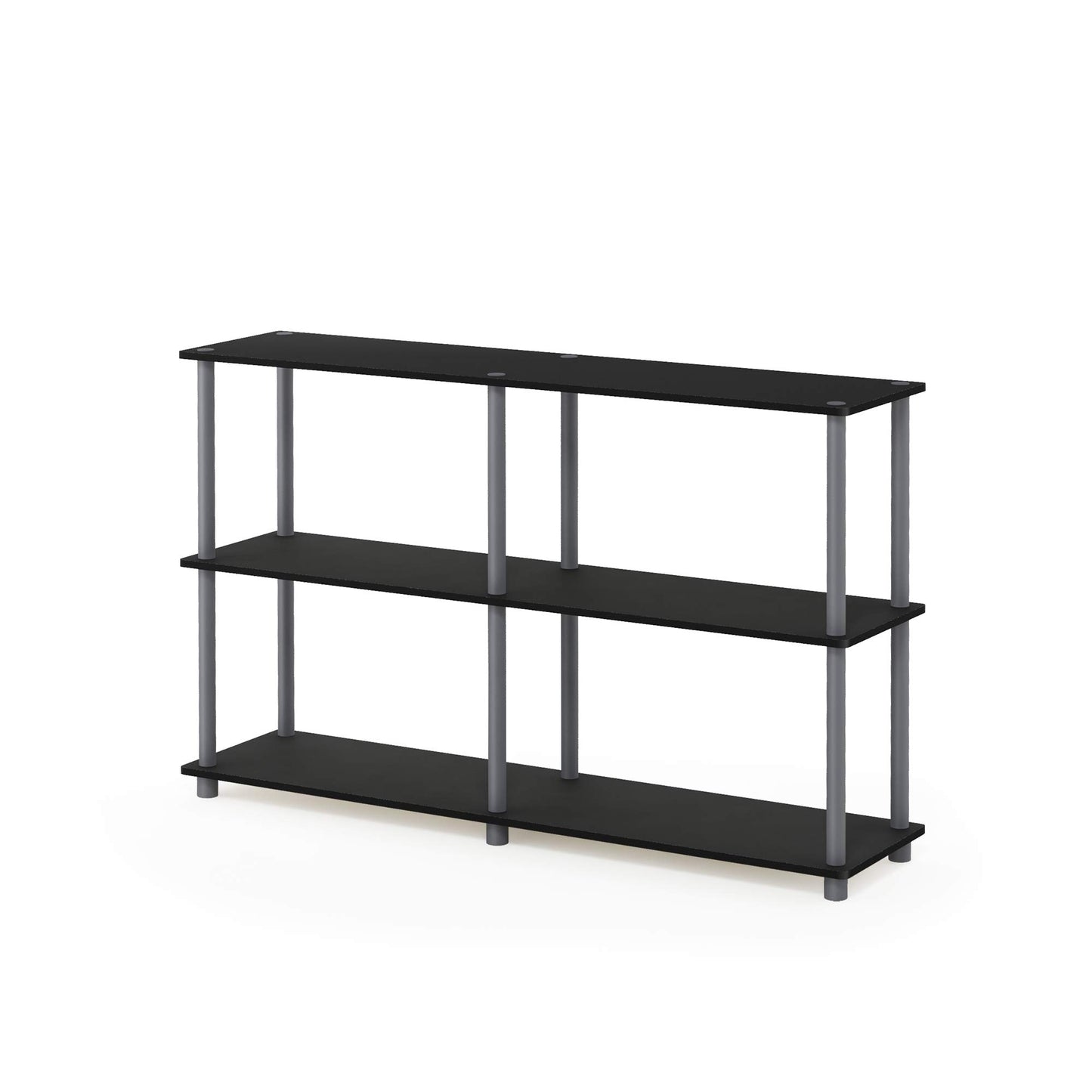 Furinno Turn-N-Tube Storage Shelves, 3-Tier 47.4 Wide Book Shelf, Corner Shelf, Toolless Open