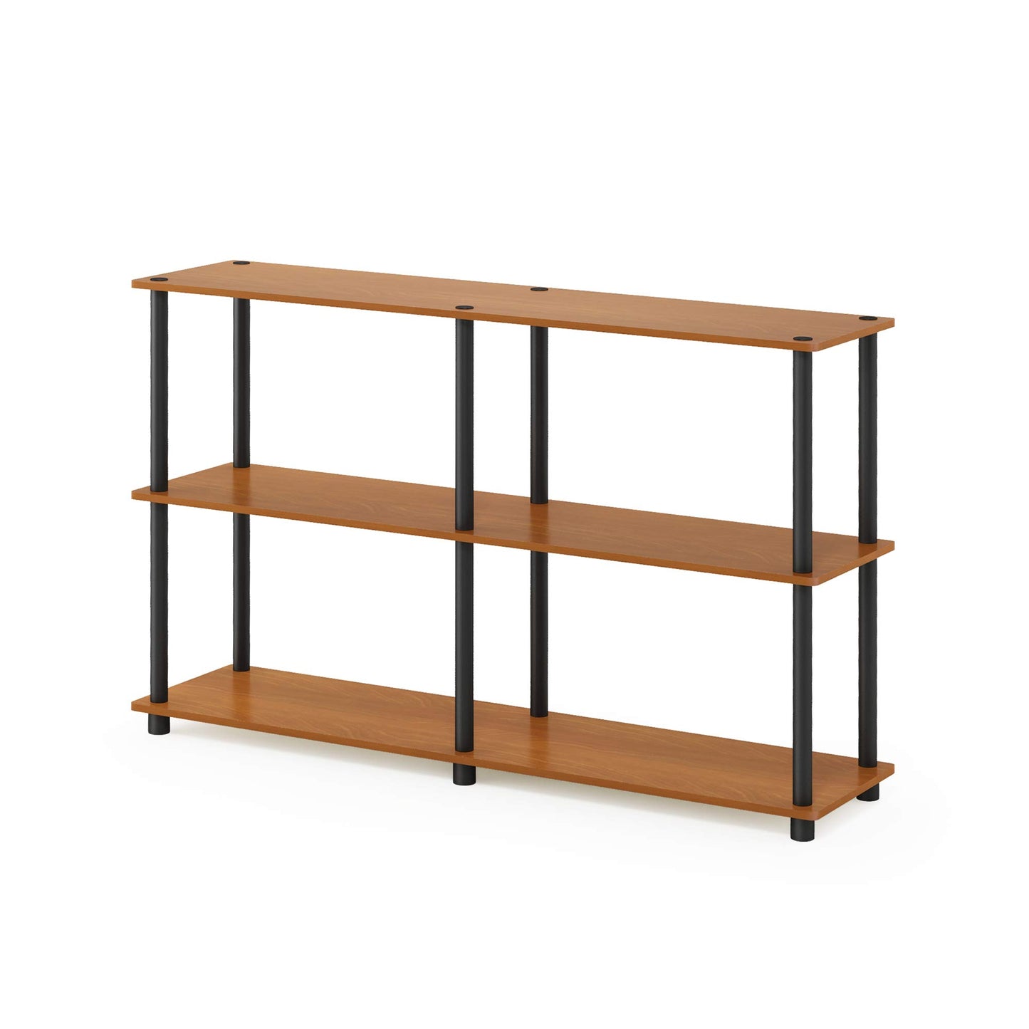Furinno TURN-N-TUBE Storage Shelves, 3-Tier 47.4 Wide Book Shelf, Corner Shelf, Toolless Open