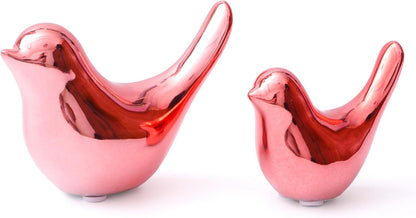Notakia Small Birds Statues Pink Home Decor Modern Style Decorative Ornaments for Living Room, Bedroom, Office Desktop, Cabinets (2Pcs Pink Birds)