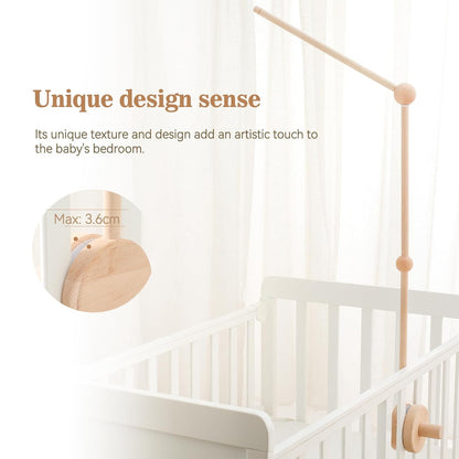 Baby Crib Mobile Arm,HBM Wooden Mobile Arm for Crib Mobile Hanger for Crib Baby Girl Nursery Decor