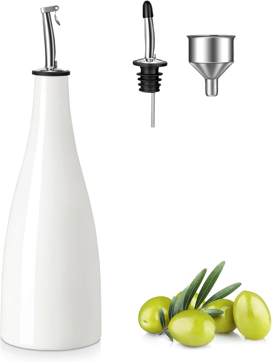 vancasso 16 Oz Ceramic Olive Oil Dispenser Bottle, Bottle Dispenser with Spout and Funnel for