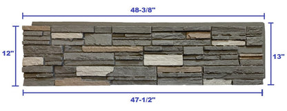OTECKO 6-Pack Faux Stone Wall Panel 48 in x 13 in x 2 in Stacked Stone High Density Polyurethane Wall Siding Panels 24 sq ft, Easy Install, Interior/Exterior Sierra Nevada (Earthtone)