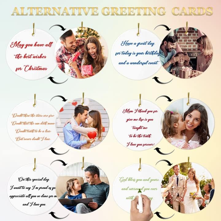 Sublimation Ceramic Ornament Blanks - 25PC Bulk White Round Porcelain Discs for Heat Press Printing - Personalized Xmas Tree Keepsake Crafts Gift