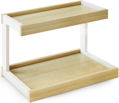 MARTY 2 Tier Spice Rack Organizer for Countertop, 15.8''L Coffee Station/Bathroom Organizer Countertop, Counter Shelf Desktop Storage Organizer for Kitchen, Bedroom, Office