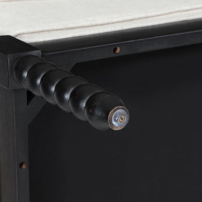 DUHOME Linen Fabric Spindle Accent Chairs Set of 2,Bobbin Chair with High Resilience Spring Cushion and Armrest Pads, Leisure Armchair for Living Room Bedroom Farmhouse Home Office Belcony