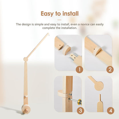 HI BABY MONMENT Crib Mobile Arm - Baby Mobile Hanger with 2-Height Settings Adjustable, Stabilizing Attachment for Added Safety, Mobile Arm for Crib, Sturdy & Secure Design for Nursery Mobile