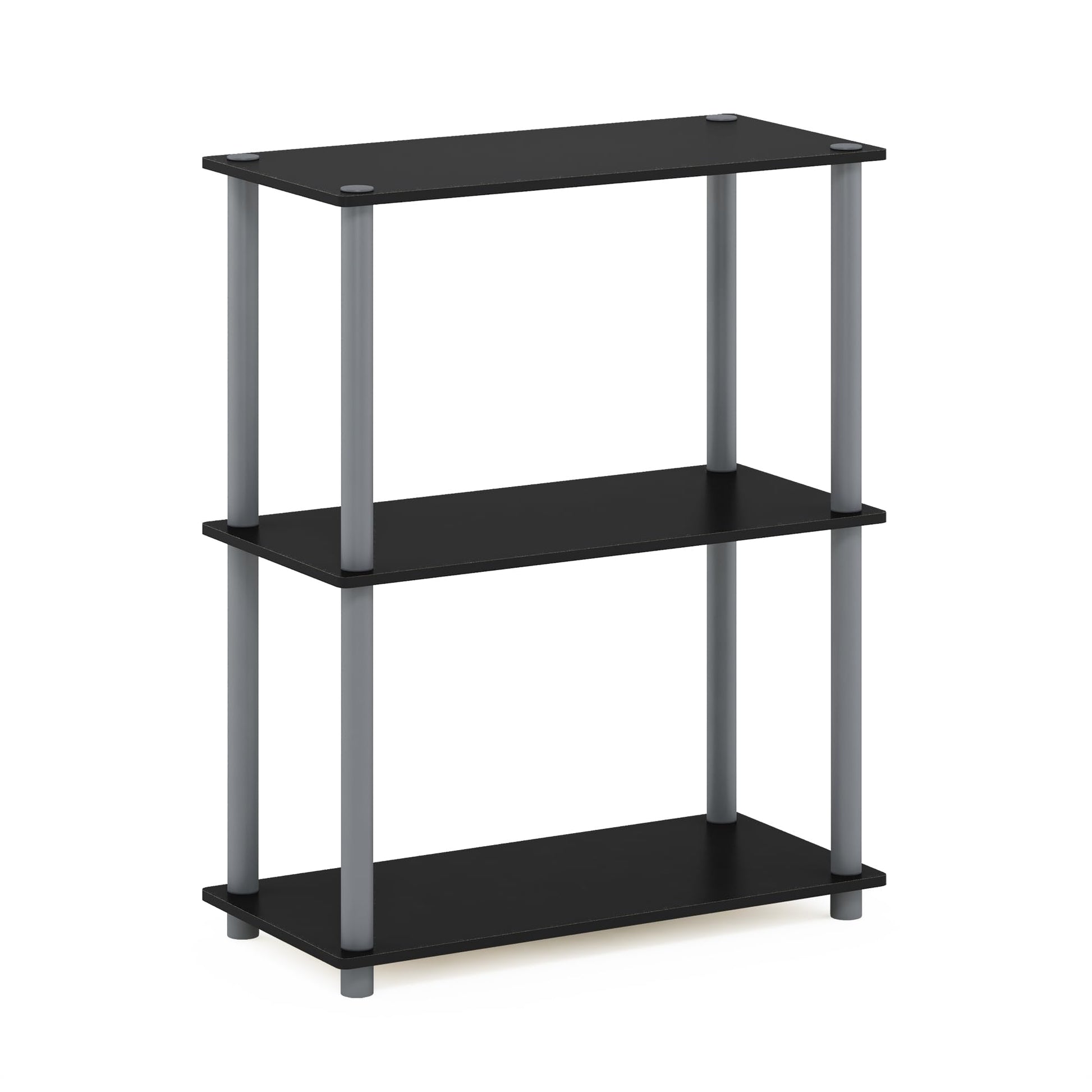 Furinno TURN-N-TUBE Storage Shelves, 3-Tier Book Shelf, Corner Shelf, Toolless Open Shelves, for