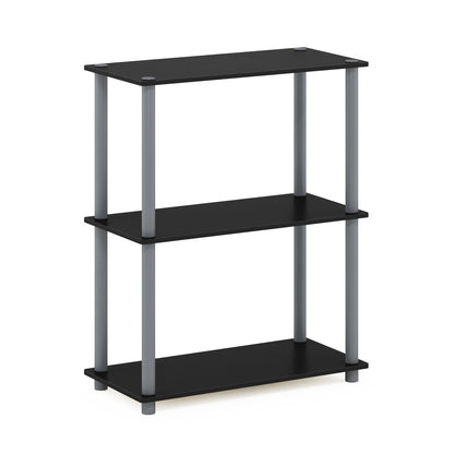 Furinno TURN-N-TUBE Storage Shelves, 3-Tier Book Shelf, Corner Shelf, Toolless Open Shelves, for