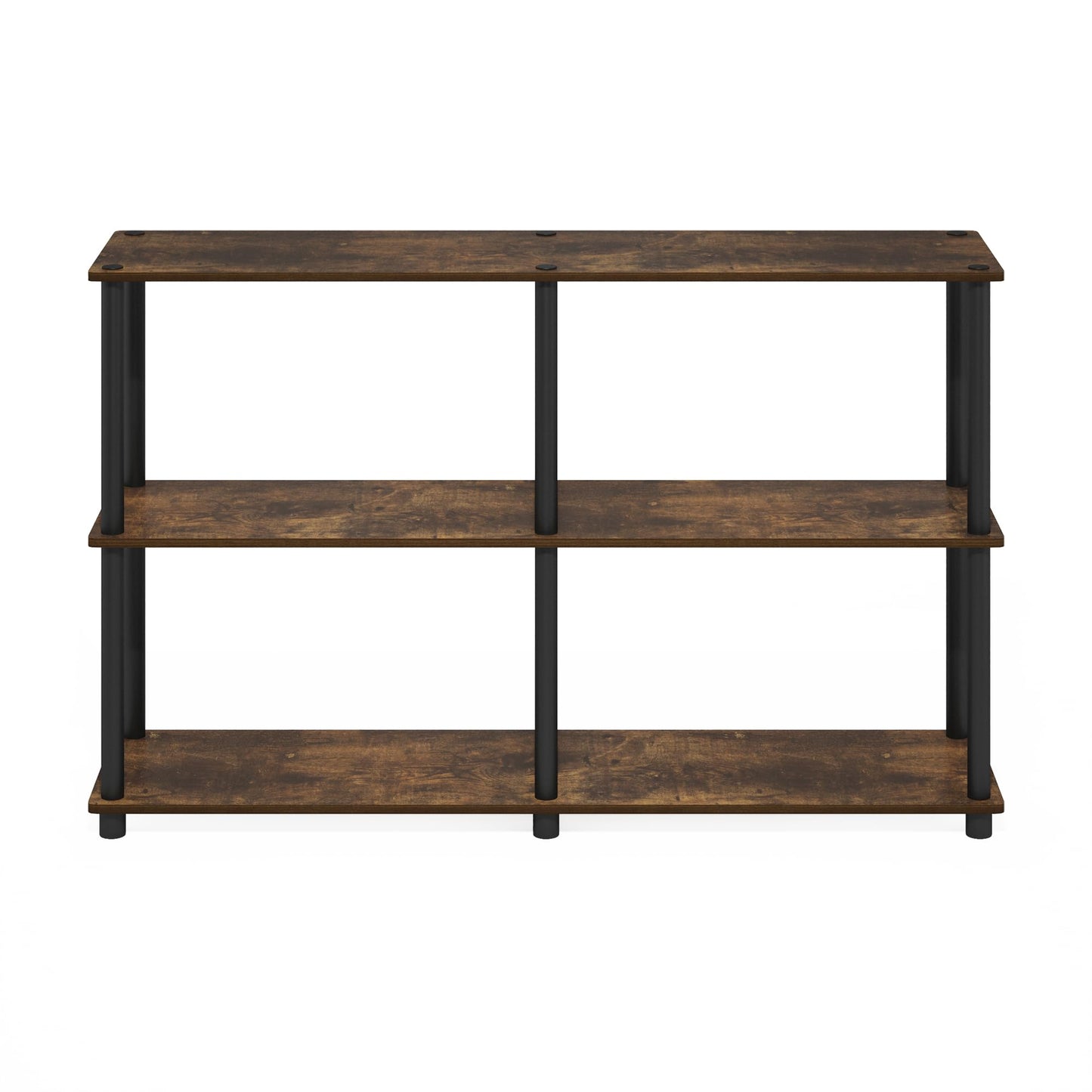 Furinno Turn-N-Tube Storage Shelves, 3-Tier 47.4 Wide Book Shelf, Corner Shelf, Toolless Open