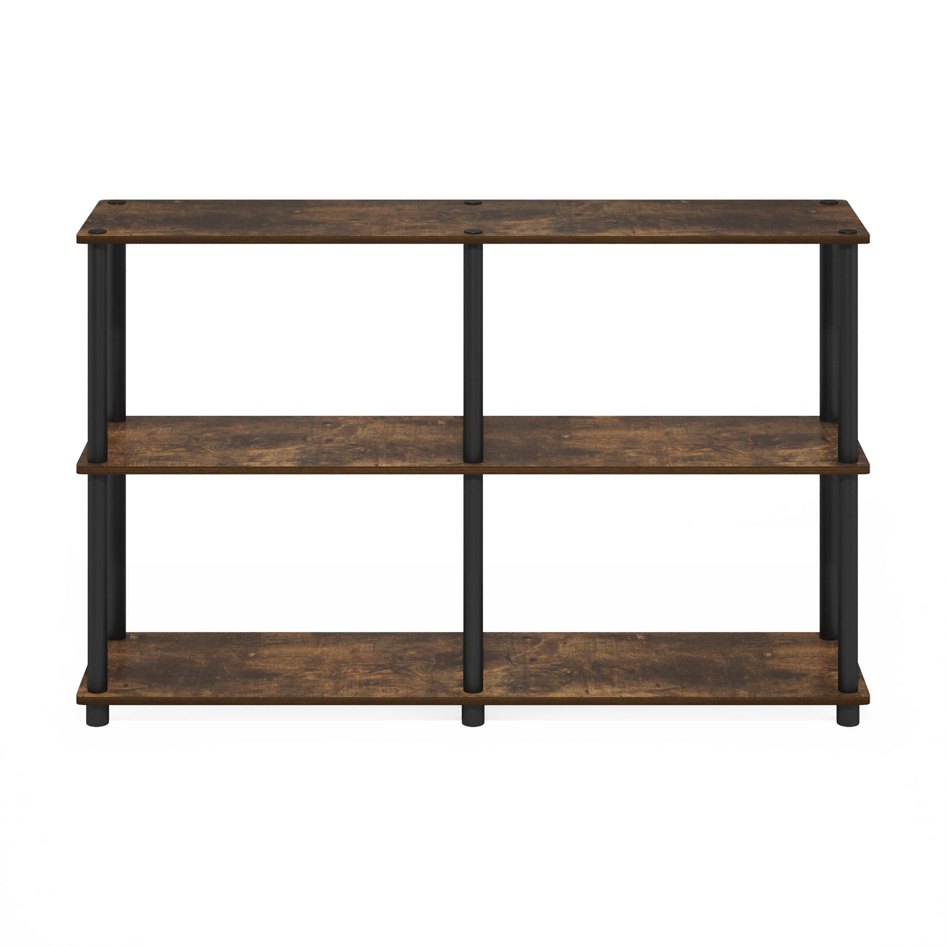 Furinno Turn-N-Tube Storage Shelves, 3-Tier 47.4 Wide Book Shelf, Corner Shelf, Toolless Open