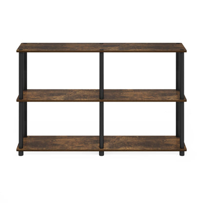 Furinno Turn-N-Tube Storage Shelves, 3-Tier 47.4 Wide Book Shelf, Corner Shelf, Toolless Open