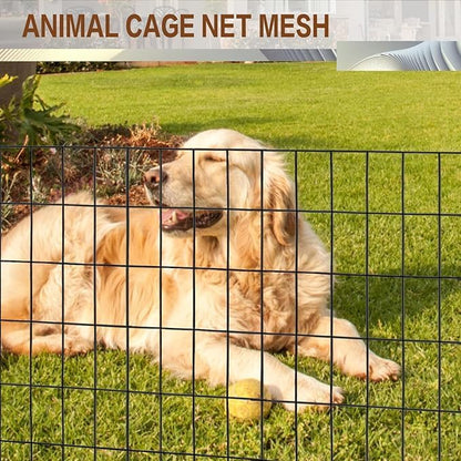 Tongmo 4 ft x 50 ft Black PVC Coated Welded Wire Fence, 16GA Garden Chicken Wire Fence Roll, Mesh Size 2" x 4" Hardware Cloth, Ideal for Yard Protection and Poultry Netting
