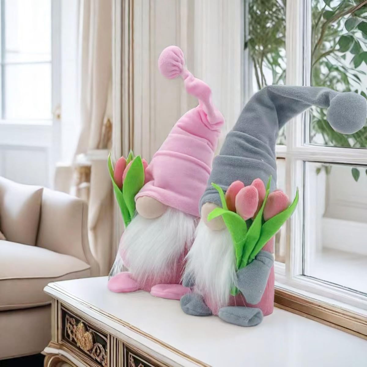 Fall Decoration for Home,15 inch Fall Gnomes Plush Decor for Tiered Tray, Thanksgiving Gnome Plush Doll Swedish Gnomes Gifts Autumn Table Decoration Home Tabletop Elf Doll,Grey