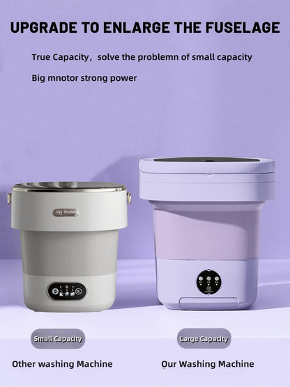 Portable Washing Machine, Mini Washer,16L Upgraded Large Capacity Foldable Washer.Deep Cleaning of Underwear, Baby Clothes and Other Small Clothes.Suitable for Apartments, Dormitories, Hotels.(Purple)