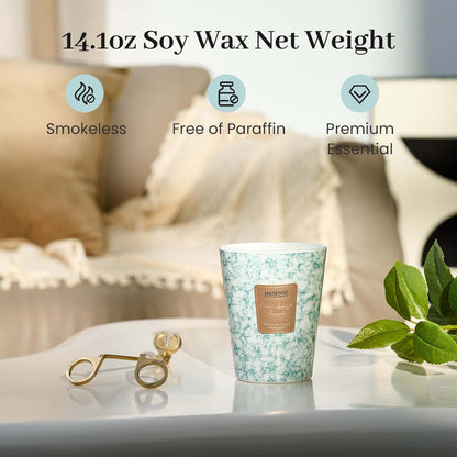 M&SENSE FreshSage Citrus Scented Candles for Home, Lead-Free Wick Highly Scented Jar Candles, 14.1 Oz 80 Hours Lasting Burning Candles Gifts for Women, Relaxing Aromatherapy Candle for Stress Relief