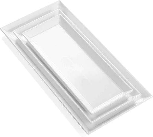 Sweese 2-Pack Porcelain Oval Serving Platters, White High-Grade Durable Professional, White nan 3.0
