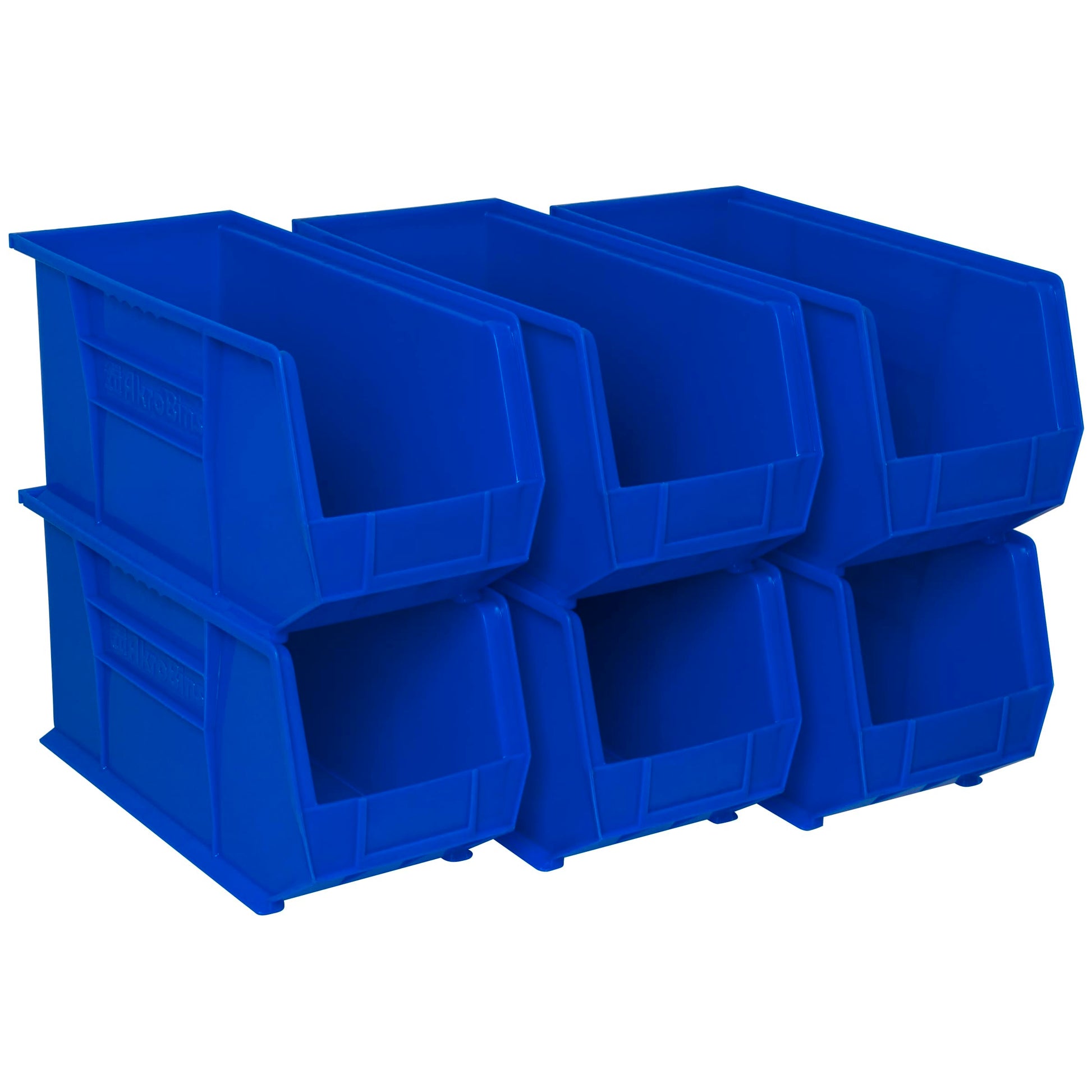 Akro-Mils 30265 AkroBins Plastic Storage Bins, 18"x8.25"x9", Blue, 6-Pack