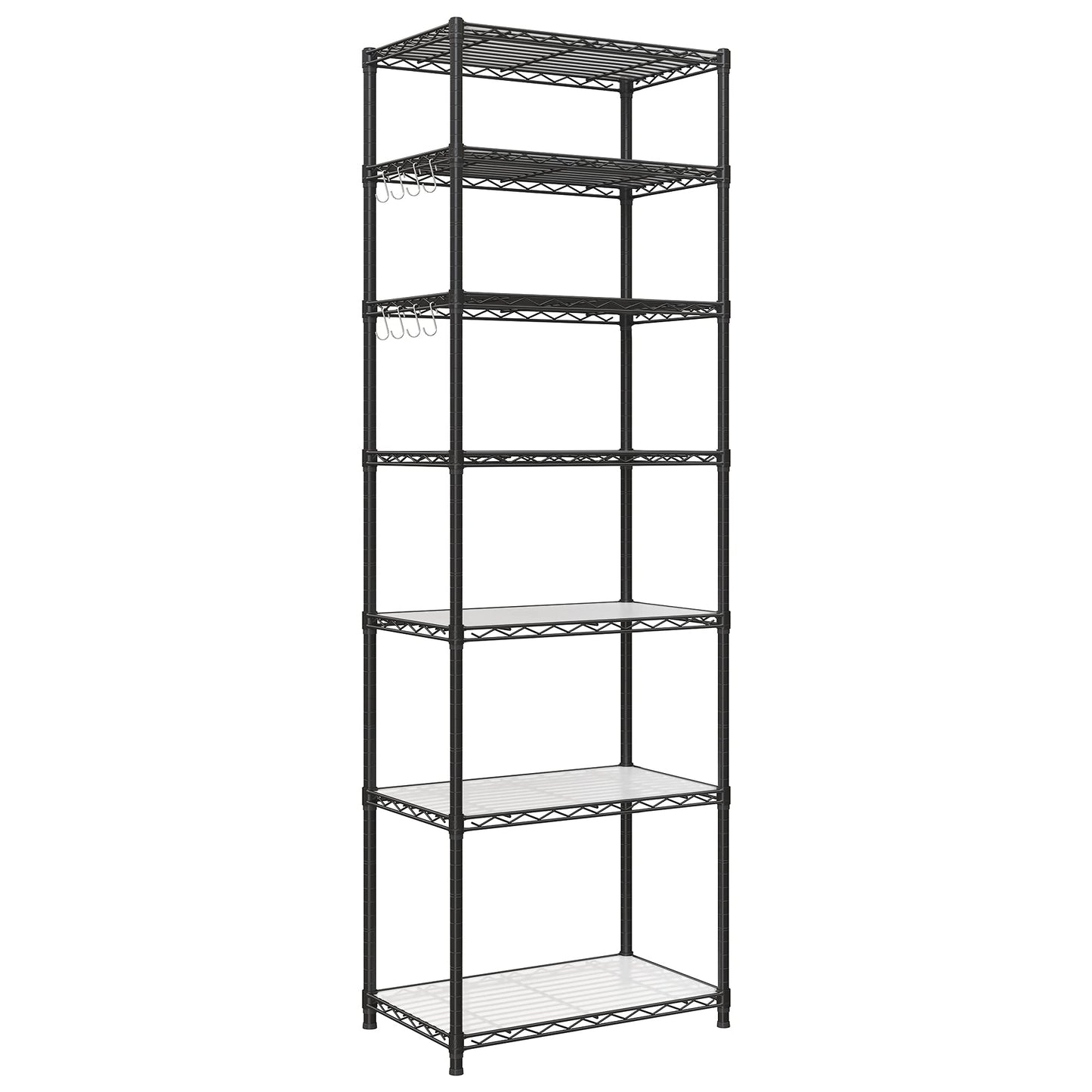 SONGMICS 7-Tier Storage Shelves, Wire Shelving Unit, Kitchen Metal Shelves, Storage Rack with
