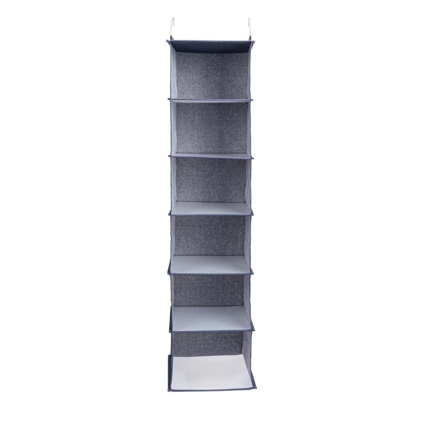 Household Essentials Hanging Cotton Blend Closet Organizer with 6 Storage Shelves, Denim