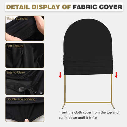 Arch Backdrop Stand and Cover Set, Metal Balloon Arch Backdrop 6.6ft, Gold Arched Stand Frame for Wedding, Parties,Birthday, Backdrop Decorations (Black,6.6ft)