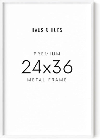 HAUS AND HUES 24x36 White Poster Frame - 24x36 Inch White Aluminum Frame for Large Photos