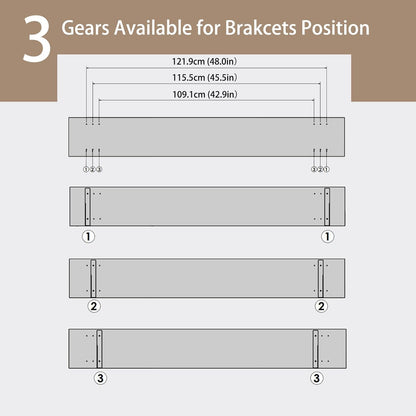 DINZI LVJ Long Wall Shelves, 55.1Inch Wall Mounted Shelves Set of 2, Extra Large Floating Storage Ledges with Sturdy Metal Brackets for Living Room, Bathroom, Bedroom, Kitchen, Rustic Brown