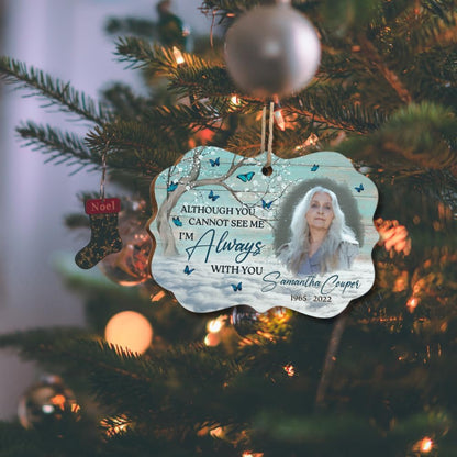Pawfect House Custom Photo Wood Ornament, Personalized Christmas Memorial Sympathy Gifts for Loss of Grandma, Grandpa, My Dear, I'm Always with You, Christmas Memorial Gifts for Loss of Loved One