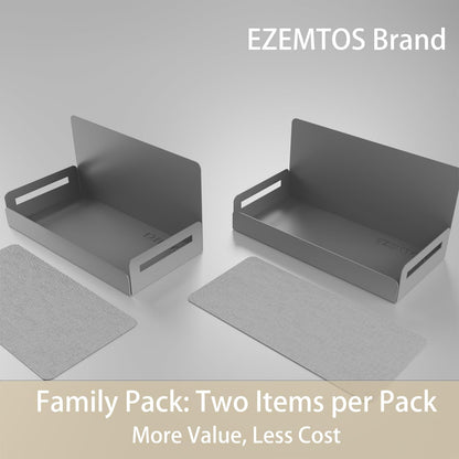 2-Pack Magnetic Spice Rack for Refrigerator and Microwave - Portable 6" Deep Magnetic Shelves for Classroom Kitchen Garage - Strong Magnetic Hold, Metallic Gray, Max 20LB Capacity