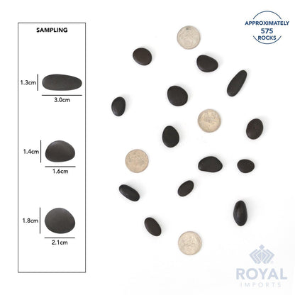 Royal Imports 30LBS River Rocks Decorative Ornamental Pebbles, Garden Landscaping Stones, Gravel Filler for Plants, Vases, Succulents, Home Decor, Aquariums, Crafting, Animal Habitat - Small Black