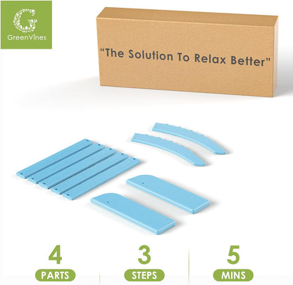 GREENVINES Adirondack-Ottoman | HDPE Plastic | Outdoor Footrest | All Weather | Foot Rest | Foot Stool | Arctic | for Adirondack Chair | for Patio Backyard Pool