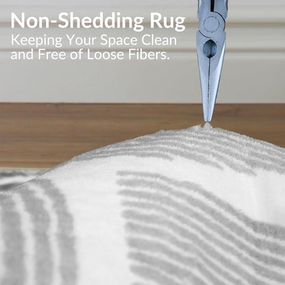 Ultra Soft Area Rug 6x9, Non Slip, Stain Resistant Living Room Rug, Washable Area Rugs for Living Room, Rugs for Bedroom, Modern Abstract Style (Gray, 6x9)