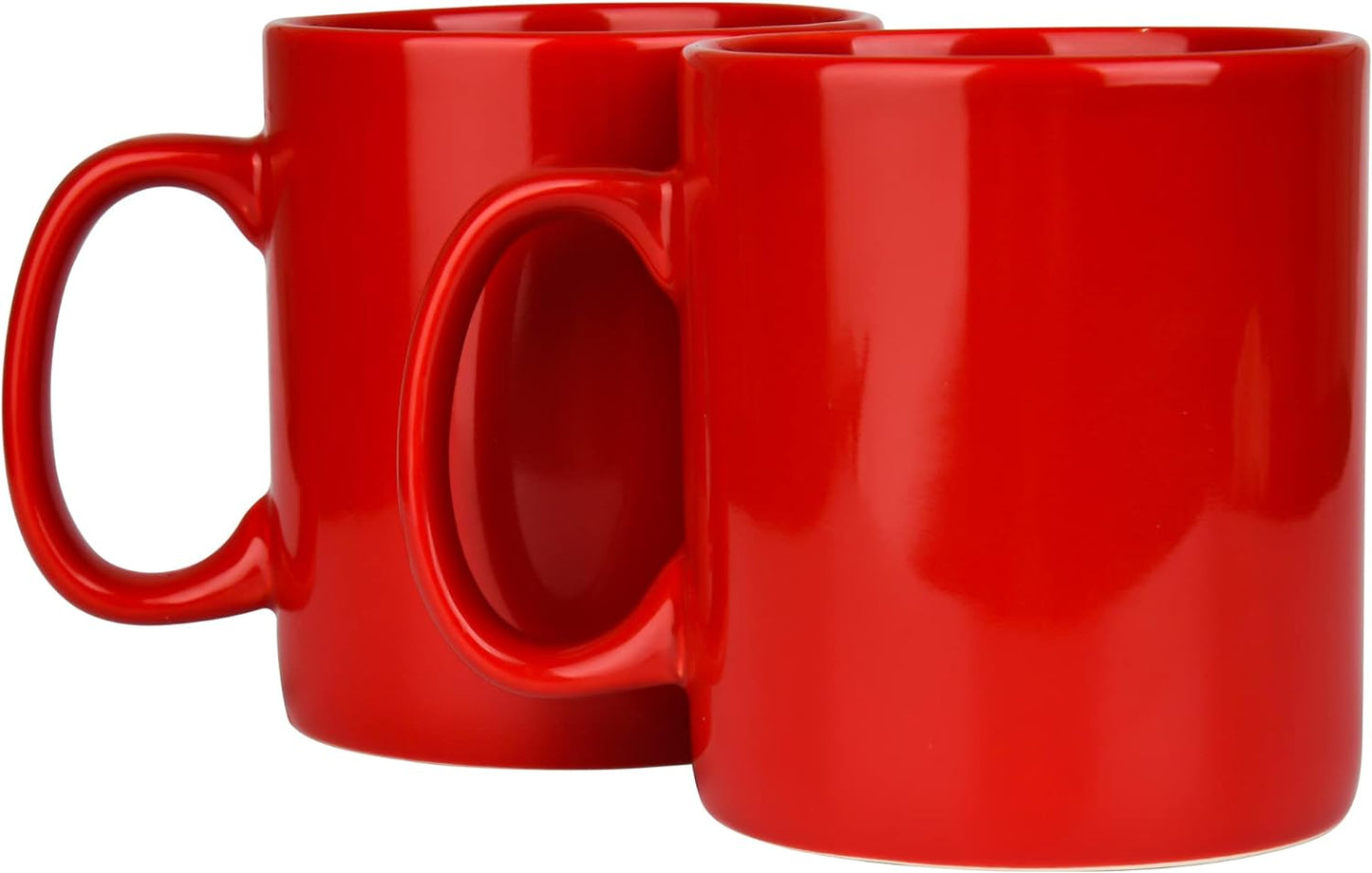 30oz Super Large Ceramic Coffee Mugs Large Handles Set of 2 (Red)
