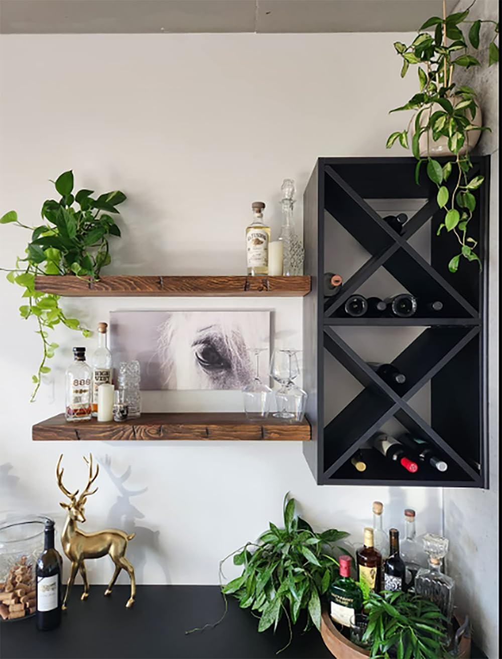 joelsantiques 30 Inch Wooden Floating Shelves for Wall - 30x9x2 in - Made of Natural Wood - Long Heavy Duty Rustic Wall Shelves for Bedroom - Perfect for Living Room, Kitchen - Medium Brown