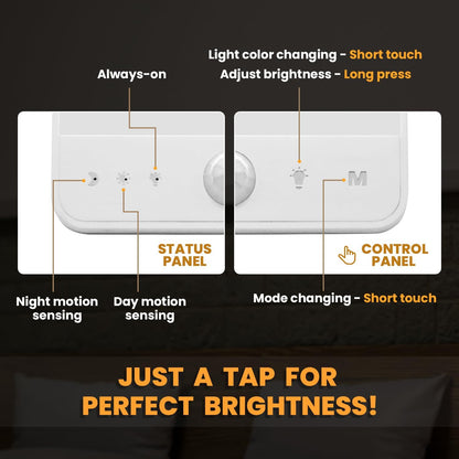 Motion Sensor Light Indoor Rechargeable, Battery Night Light 2000mAh, Motion Activated Night Lights Stick on 2 Pack, Dimmable Stair Lights for Bathroom, Hallway, Kitchen, Traveling